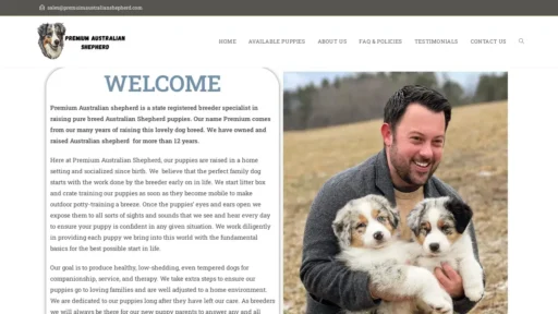 Scam Website Screenshot Premuimaustralianshepherd.com