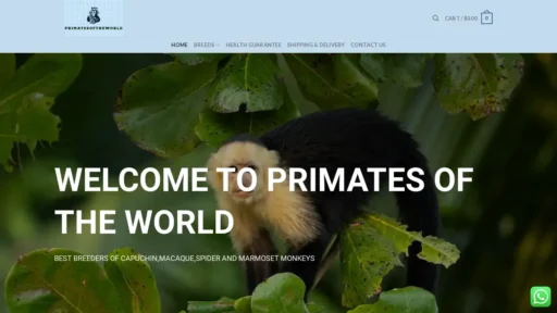 Scam Website Screenshot Primatesoftheworld.com