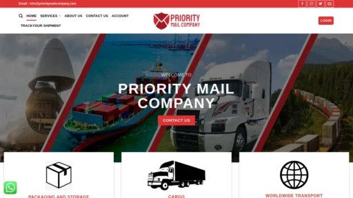 Scam Website Screenshot Prioritymailcompany.com