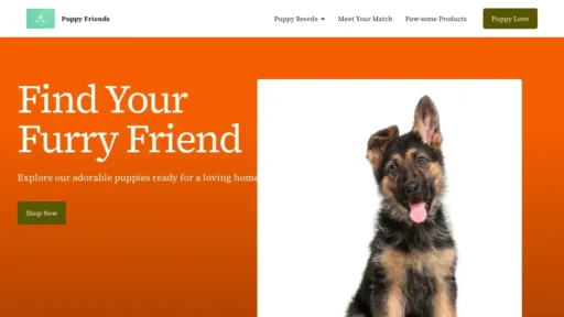 Scam Website Screenshot Puppyfriendss.com