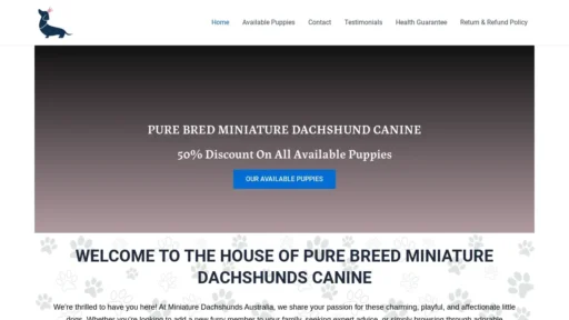 Scam Website Screenshot Purebredminidachshundcanine.com