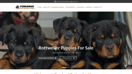 Scam Website Screenshot Purebredrottweilerhome.com