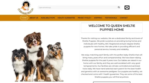 Scam Website Screenshot Queensheltie.com