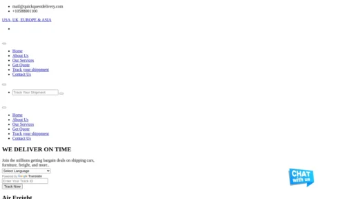 Scam Website Screenshot Quickquestdelivery.com