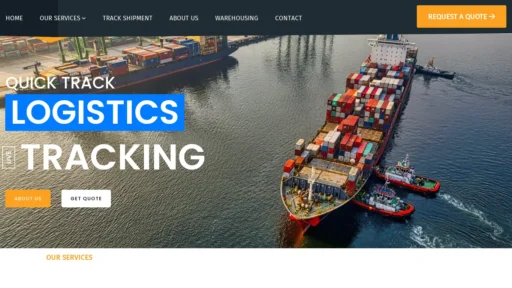 Scam Website Screenshot Quicktracklogistics.com