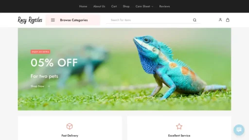 Scam Website Screenshot Racyreptiles.com