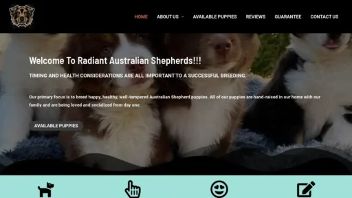 Scam Website Screenshot Radiantaustralianshepherds.com