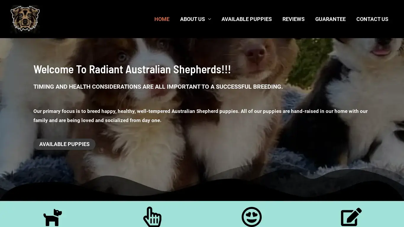 is Radiant Australian Shepherds – Australian Shepherd Puppies For Sale-Chow Chow Breeder legit? screenshot
