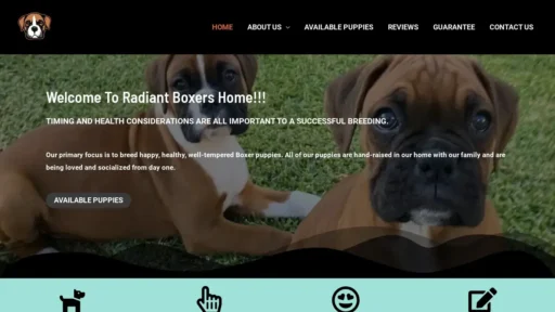 Scam Website Screenshot Radiantboxershome.com