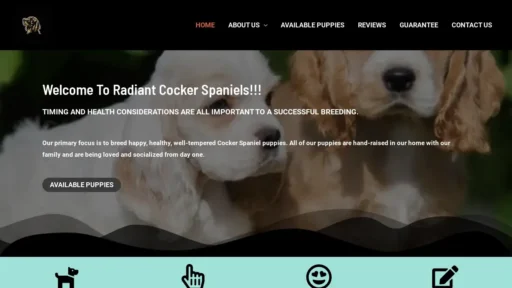 Scam Website Screenshot Radiantcockerspaniels.com