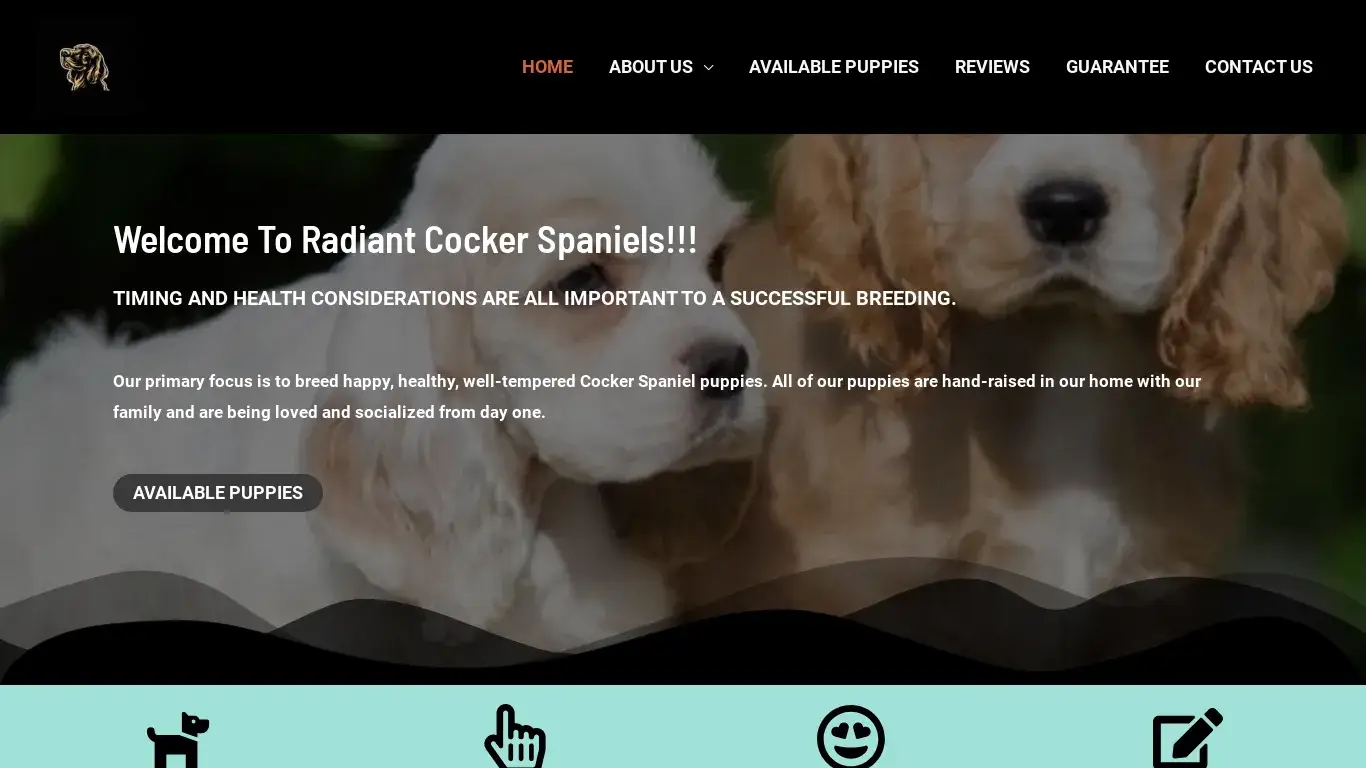 is Radiant Cocker Spaniels – Cocker Spaniel Puppies For Sale-Cocker Spaniel Breeder legit? screenshot