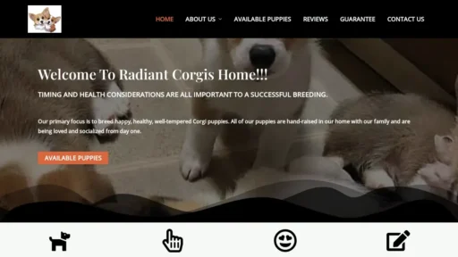 Scam Website Screenshot Radiantcorgishome.com
