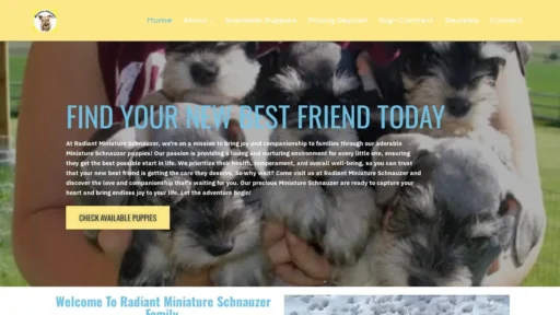 Scam Website Screenshot Radiantminiatureschnauzer.com
