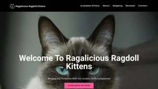 Scam Website Screenshot Ragaliciousragdollkittens.com