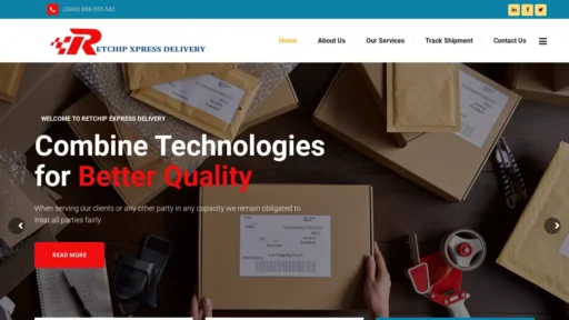 Scam Website Screenshot Retchipdeliveryexpress.com