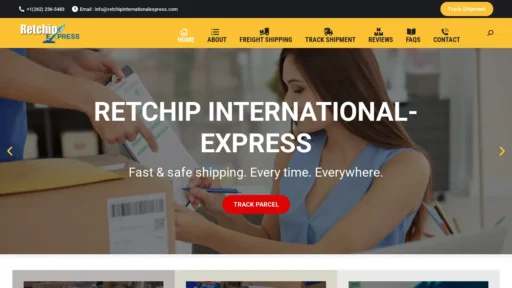 Scam Website Screenshot Retchipinternationalexpress.com