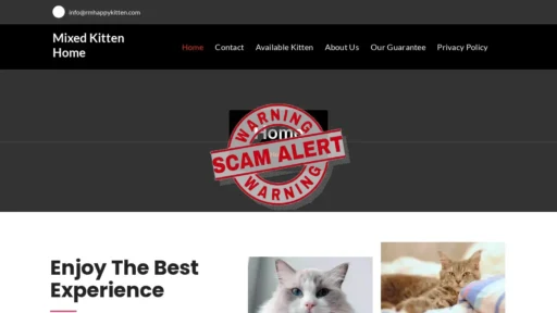 Scam Website Screenshot Rmhappykitten.com