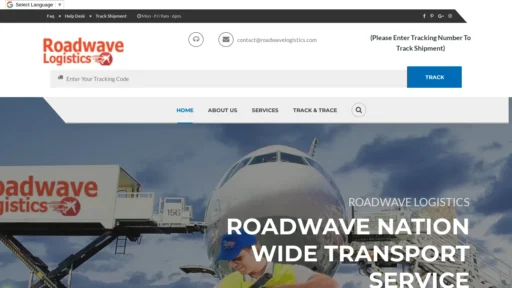 Scam Website Screenshot Roadwavelogistics.com