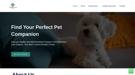 Scam Website Screenshot Robertsoncutepuppies.com
