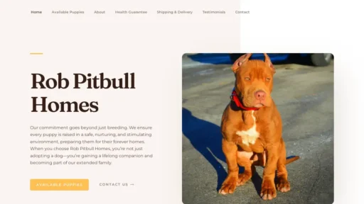 Scam Website Screenshot Robpitbullhomes.com