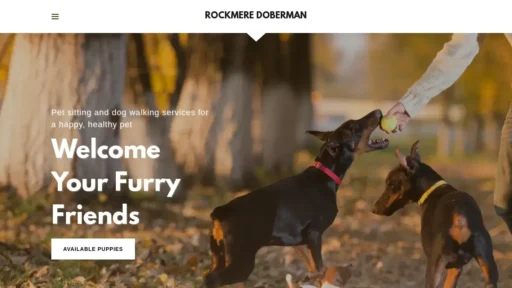 Scam Website Screenshot Rockmeredoberman.com