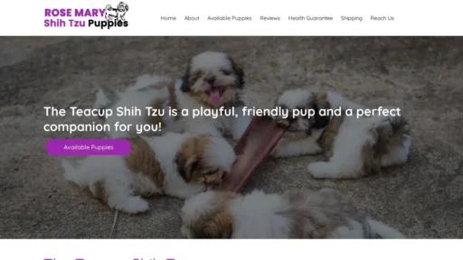 Scam Website Screenshot Rosemaryshihtzupuppies.com
