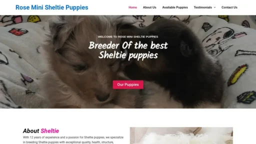 Scam Website Screenshot Roseminisheltiepup.com