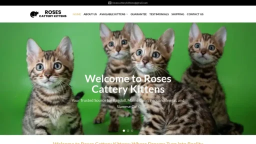 Scam Website Screenshot Rosescatterykittens.com
