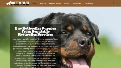 Scam Website Screenshot Rottweilerpuppiesnearme.com