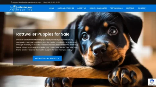 Scam Website Screenshot Rottweilerpupsnearme.com