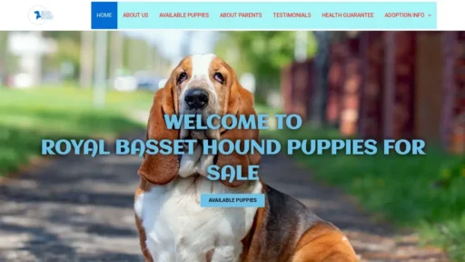 Scam Website Screenshot Royalbassethoundpuppies.com