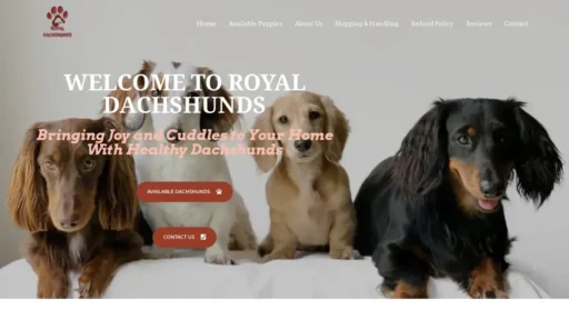 Scam Website Screenshot Royaldachshunds.com