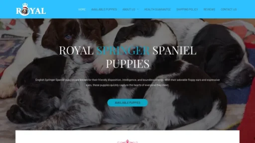 Scam Website Screenshot Royalspringerspanielpups.com