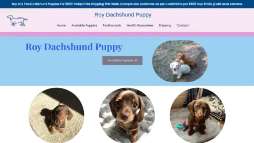 Scam Website Screenshot Roydachshundspuppy.com