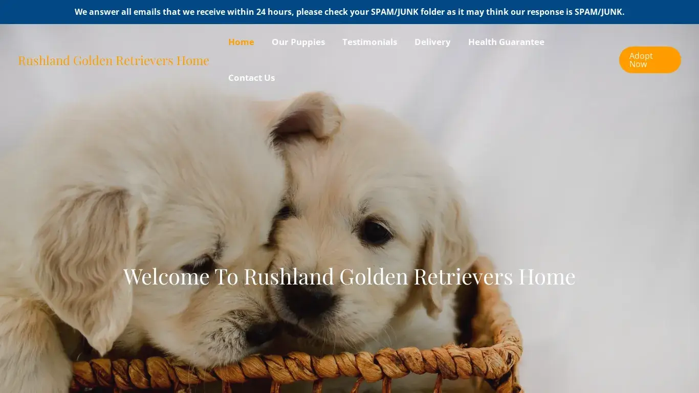 is Rushland Golden Retrievers Home – Purebred Golden Retrievers For Sale legit? screenshot