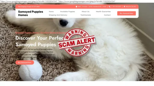 Scam Website Screenshot Sammyodhomes.com