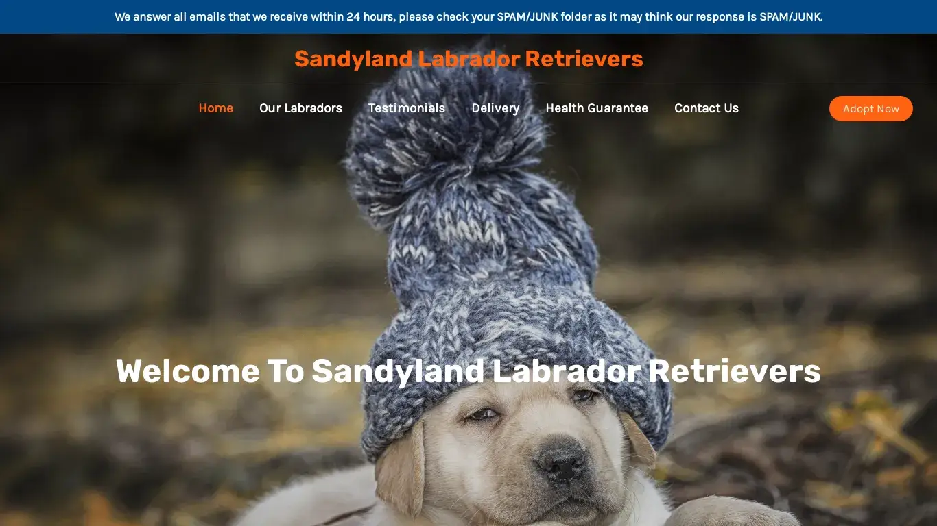 is Sandyland Labrador Retrievers – Purebred Labrador Retrievers For Sale legit? screenshot