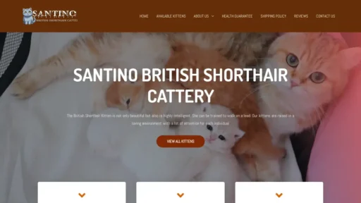 Scam Website Screenshot Santinobritishshorthaircattery.com