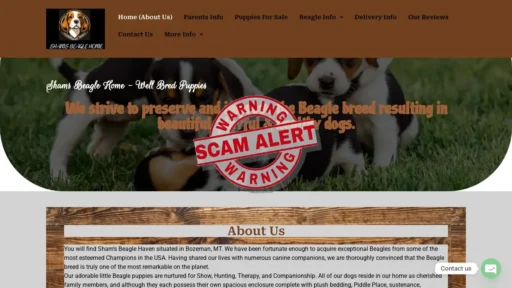 Scam Website Screenshot Shams-home.com