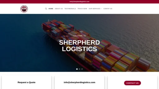 Scam Website Screenshot Sherpherdlogistics.com