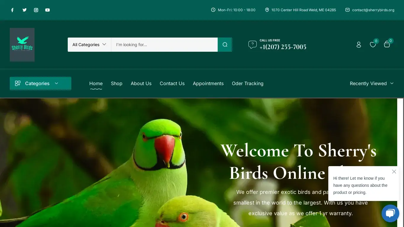 is Sherry Birds | Exotic Birds For Sale | Pet Birds | Buy Parrots Online legit? screenshot