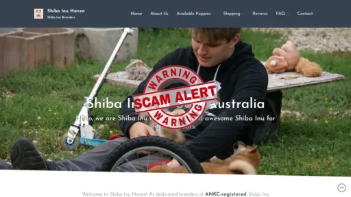 Scam Website Screenshot Shibainuforsale.com