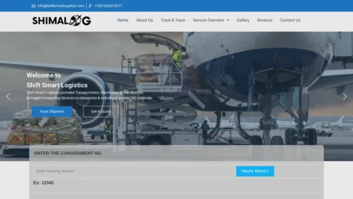 Scam Website Screenshot Shiftsmartlogistics.com