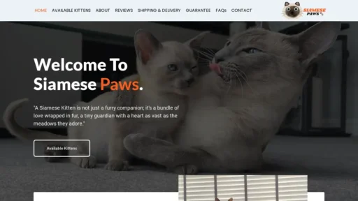 Scam Website Screenshot Siamesepaws.com