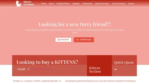 Scam Website Screenshot Siberiancatnestle.com