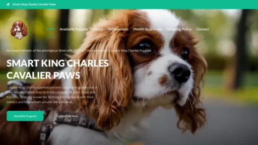 Scam Website Screenshot Smartkingcharlescavalierpaws.com