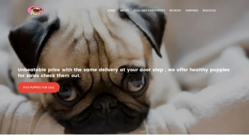 Scam Website Screenshot Smartpugpuppies.com