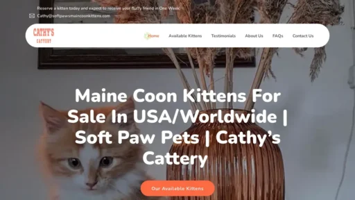 Scam Website Screenshot Softpawsmaincoonkittens.com