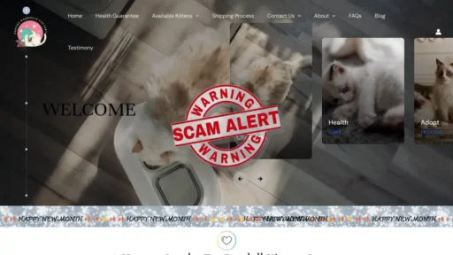 Scam Website Screenshot Sootheragdolls.com