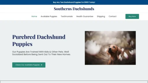 Scam Website Screenshot Southernsdachshunds.com